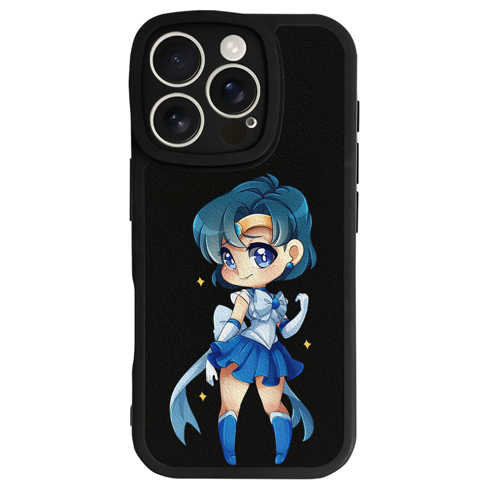 （画像用） 美少女戦士セーラームーン 水野 亜美 みずの あみ Sailor Moon Mizuno Ami 【iPhone 16シリーズ対応】シリコンスマホケース（レザー調） 材質：シリコン